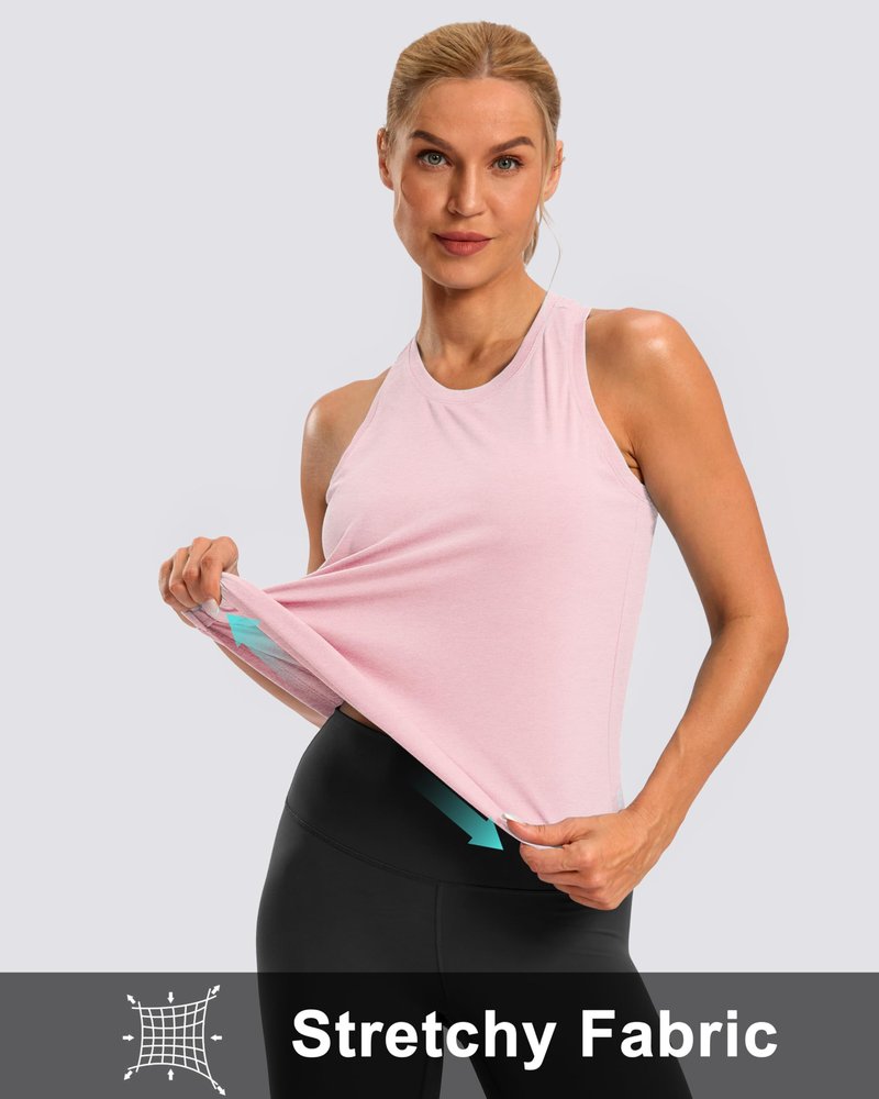 G Gradual Women's Workout Tank Tops Racerback Athletic Yoga Tops Loose Fit Sleeveless Running Gym Sports Shirts for Women(Pink,XXL)