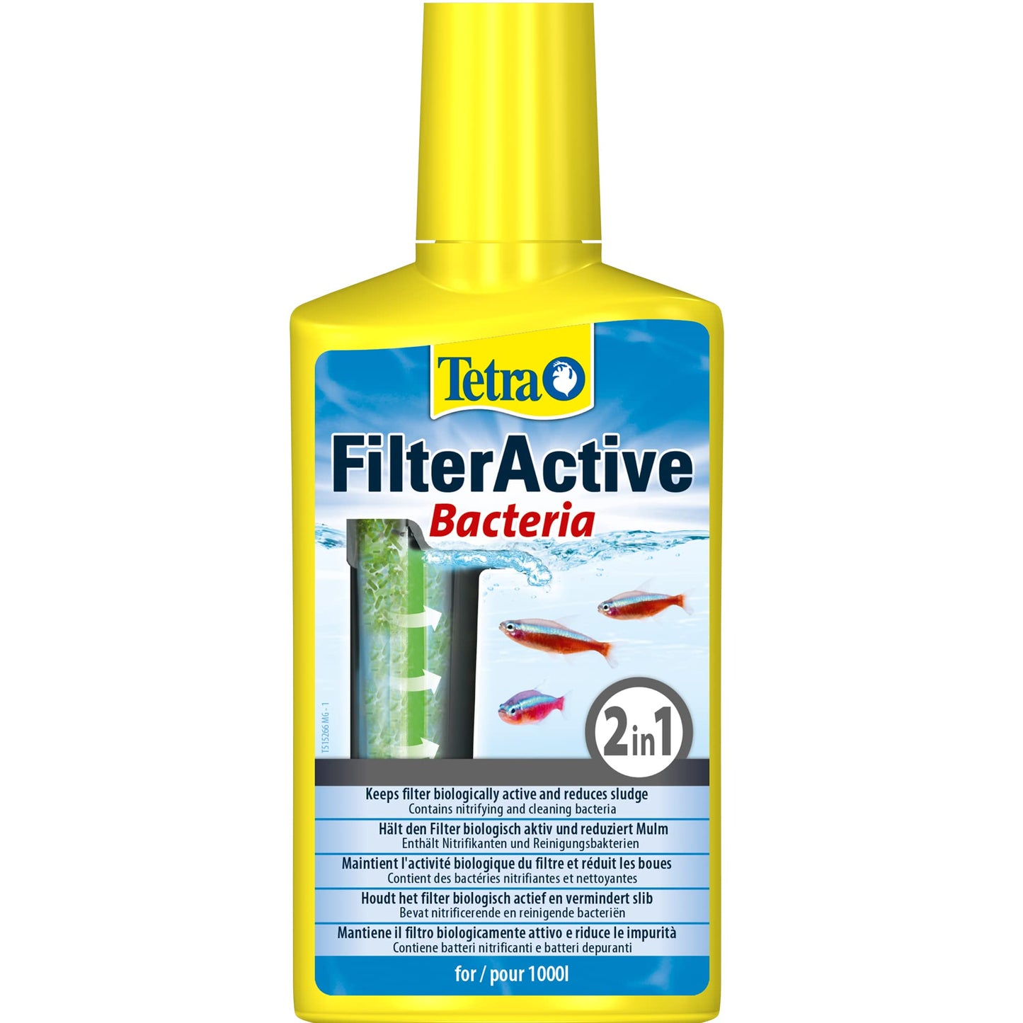 Tetra FilterActive Bacteria- mix of live starter bacteria & sludge-reducing cleaning bacteria, to support biological activity in aquarium, extend cleaning intervals & improve filter performance, 250ml