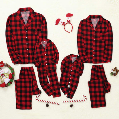 CARETOO Matching Family Pajamas Sets Long Sleeve Christmas Reindeer Plaid Pjs Striped Kids Holiday Sleepwear Homewear (Red, Medium/Women's)
