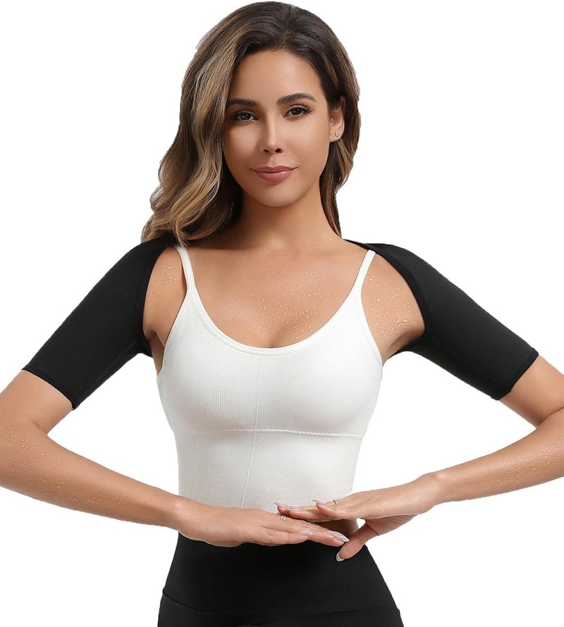 Women's Sauna Arm Slimming Sleeves - Sweat Compression Shaper Bands for Posture Support | Daily Workout Gear