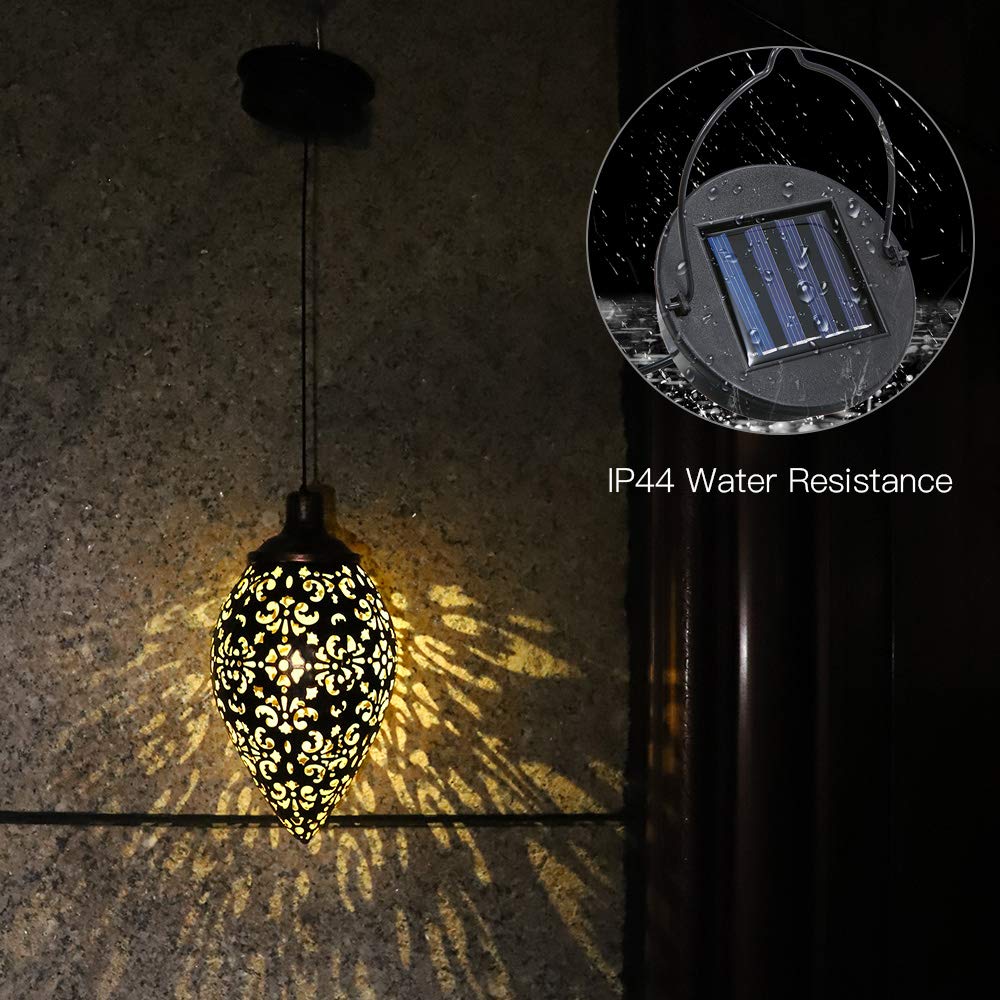 Solar Lantern Light Outdoor Hanging Garden Lights Metal Lamp Outdoor Decorations for Patio Yard,Porch,Lawn,Courtyard,Art Garden Accessories