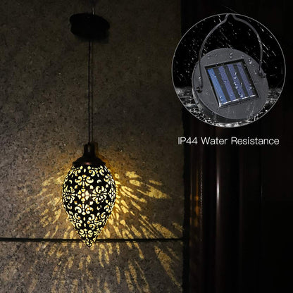 Solar Lantern Light Outdoor Hanging Garden Lights Metal Lamp Outdoor Decorations for Patio Yard,Porch,Lawn,Courtyard,Art Garden Accessories