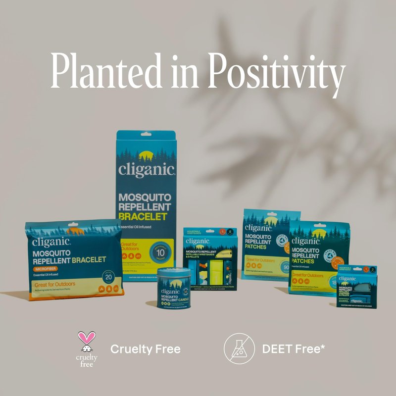 Cliganic Mosquito Repellent Pack (1 Clip + 2 Refill Pellets) - Natural DEET-Free, Essential Oil Infused, Summer Essentials, Beach Accessories, Hiking & Camping