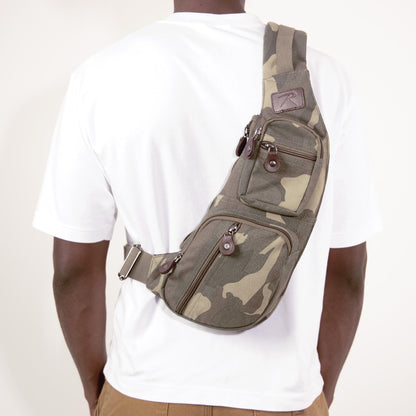 Rothco Vintage Canvas Crossbody Sling Bag – Compact Travel Shoulder Backpack 2L Storage