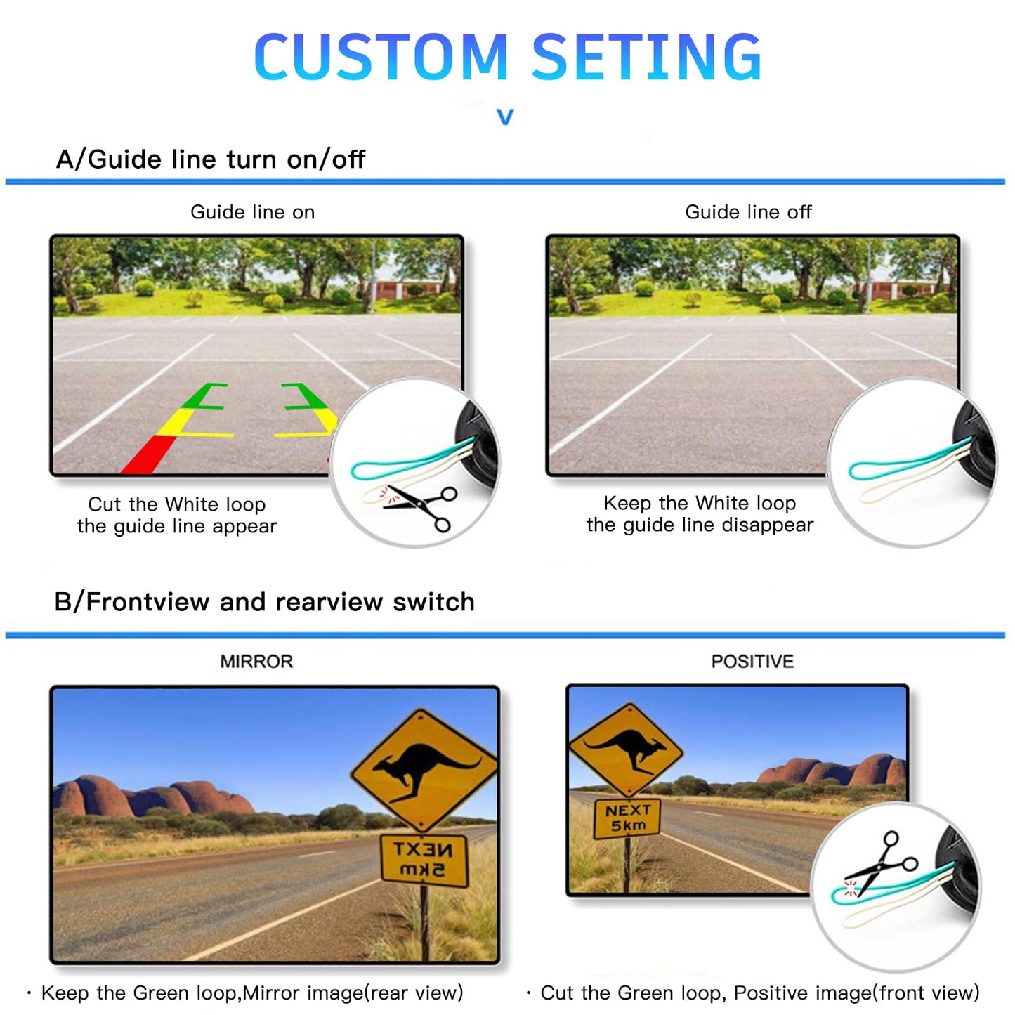 Kairiyard Backup Camera, HD Reverse Rear View Camera 170° Wide View Angel Waterproof Back up Camera Systems for Cars Trucks Pickup SUVs RVs Vans