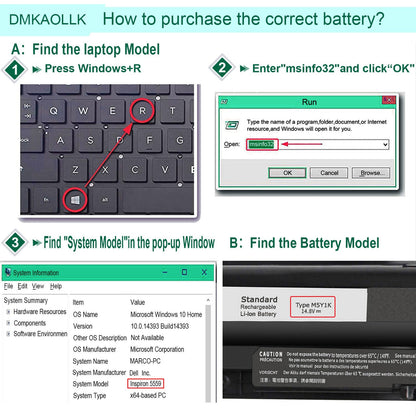 40WH M5Y1K 14.8V Battery for Dell Inspiron 14 15 17 5000 3000 Series 5559 5558 3551 3451 3558 i3558 3567 5755 5756 5458 5759 5758 5759 GXVJ3 453-BBBQ WKRJ2 VN3N0 HD4J0 991XP P63F P47F P51F P52F P64G