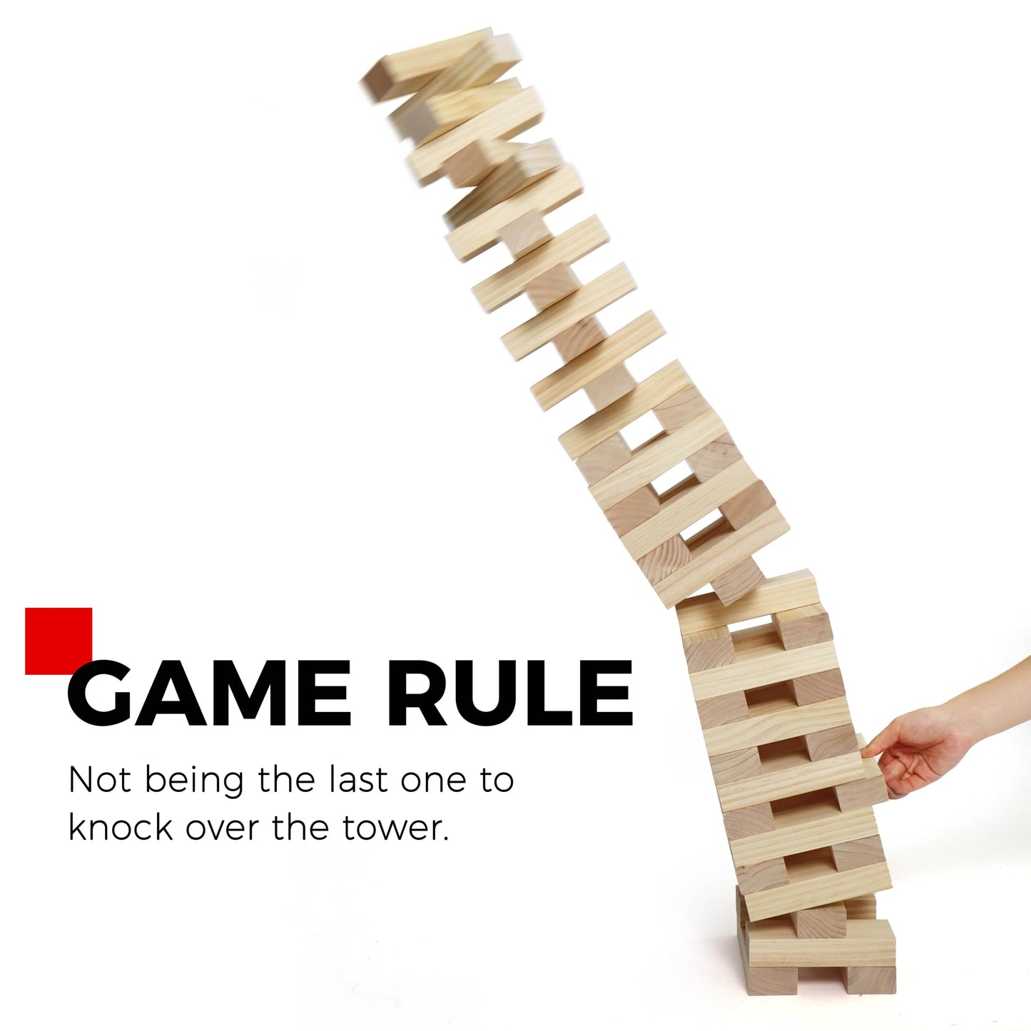 Giant Tower Game Outdoor Games 54 Blocks Stacking Game Includes Carry Bag and Scoreboard