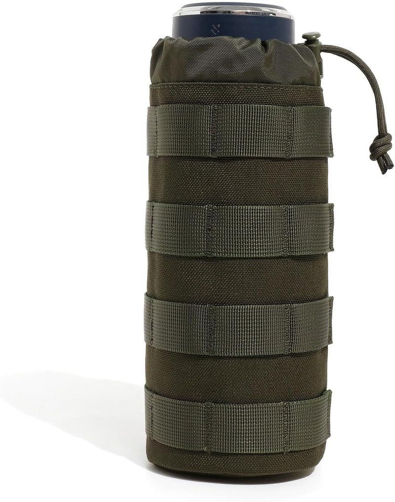 Tactical MOLLE Water Bottle Holder - Durable Nylon Hydration Carrier for Belt, Backpack, Vest | Ideal for Hiking, Camping, Fishing