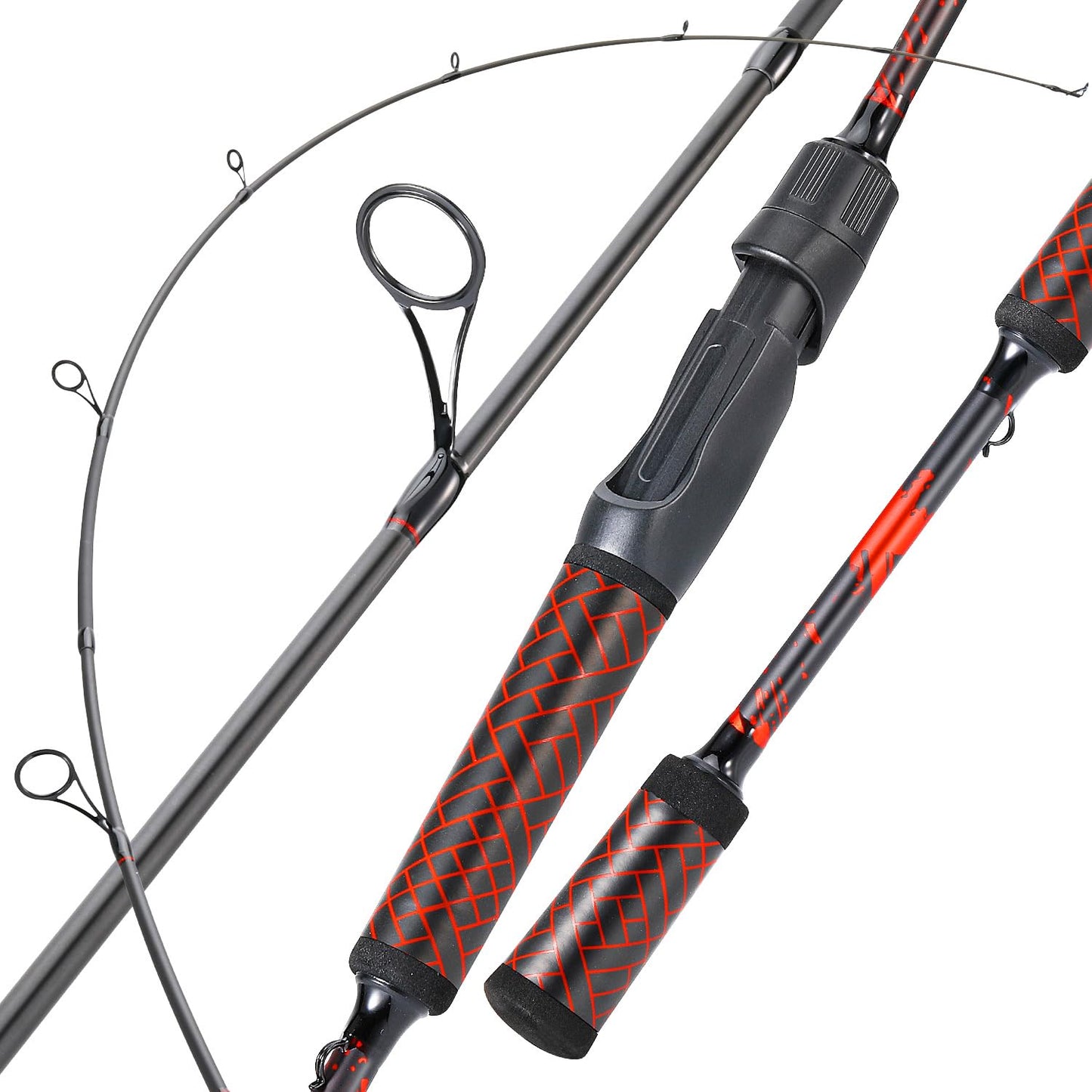 Sougayilang 6.9FT Carbon Inshore Spinning Rod, Durable and Balanced Fishing Rod, Solid Graphite Tip for Increased Sensitivity
