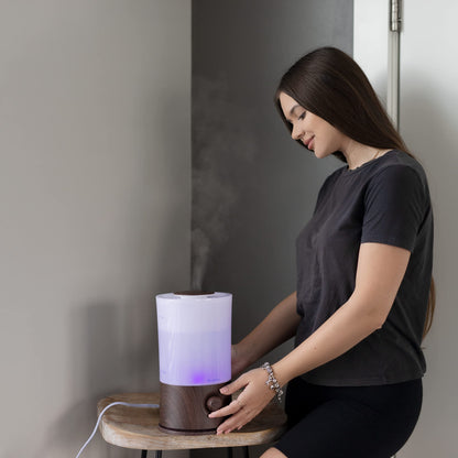 BlueHills Premium 2000 ML XL Large Essential Oil Diffuser Aromatherapy Humidifier for Large Room Home 40 Hour Run Huge Coverage Area 2 Liter Extra Large Capacity Huge Diffuser Wood Grain E005