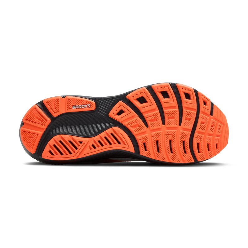 Brooks Men’s Ghost 17 Neutral Running Shoe - Oyster Mushroom/Orange/Ebony - 12.5 Wide