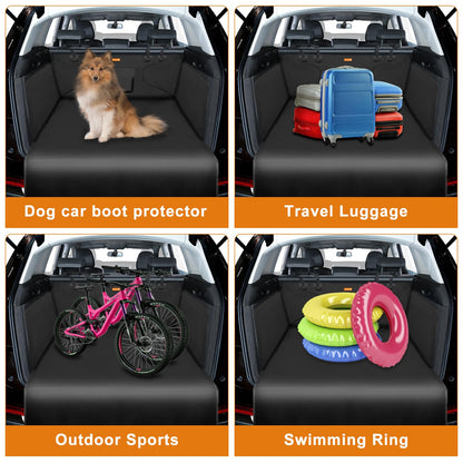 Alfheim Car Boot Liner Protector - Nonslip Waterproof Pet Dog Back Seat Cover - Durable Washable Cargo Cover Mat Travel, Universal for Medium Small Car Truck SUV (Black)