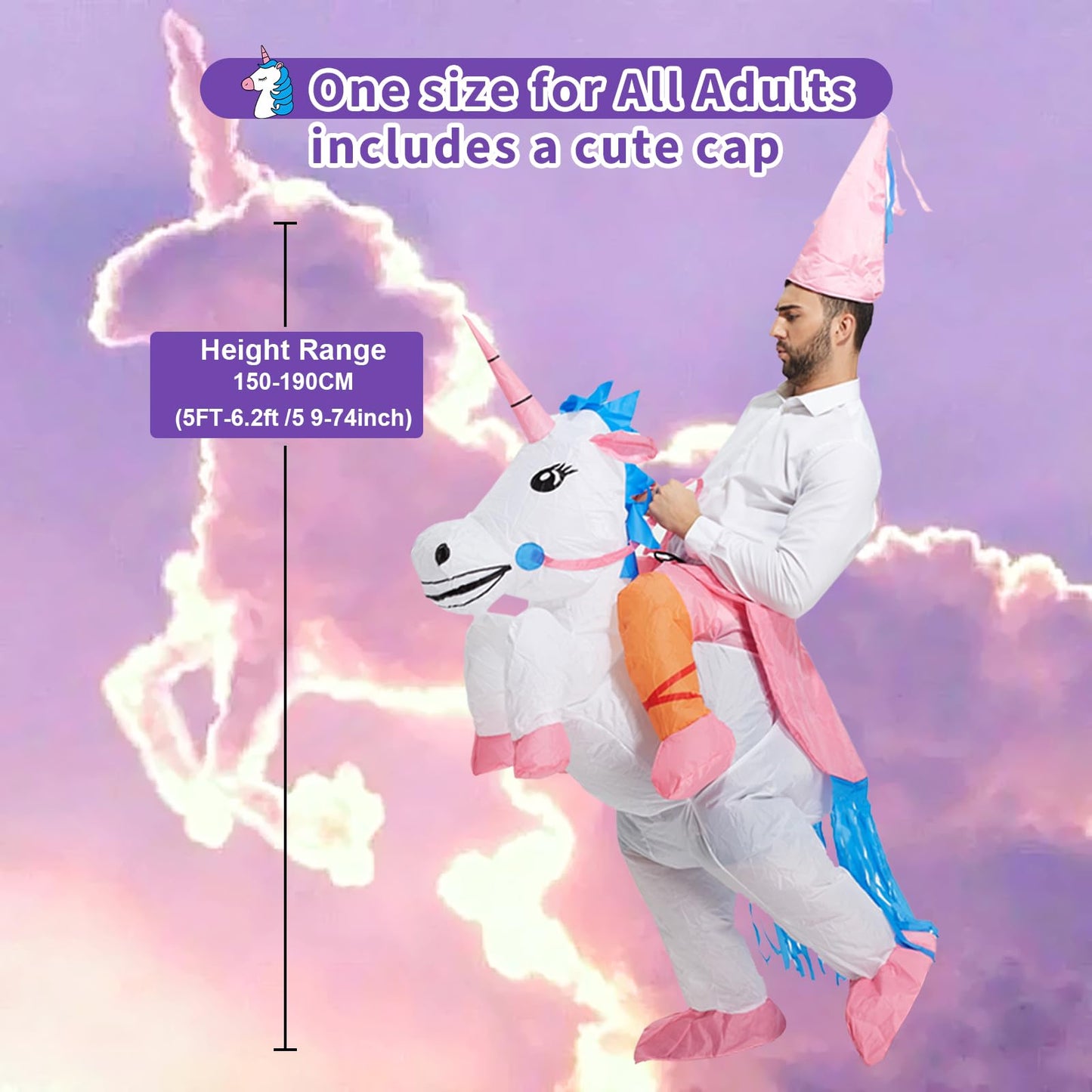 TOLOCO Inflatable Costume for Adults Unicorn Costume Blow up Costume Adult Halloween Costumes for Men