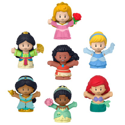 Fisher-Price Little People Disney Princess Toys, Set of 7 Character Figures for Toddler and Preschool Pretend Play, HJW75