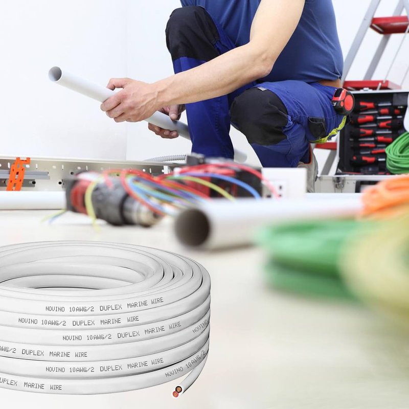 10 Gauge Marine Wire 10 AWG Duplex Marine Grade Wire,20ft Tinned Copper Electrical Cable for Boat/Automotive/RV/Camper/Trailer Outdoor Use