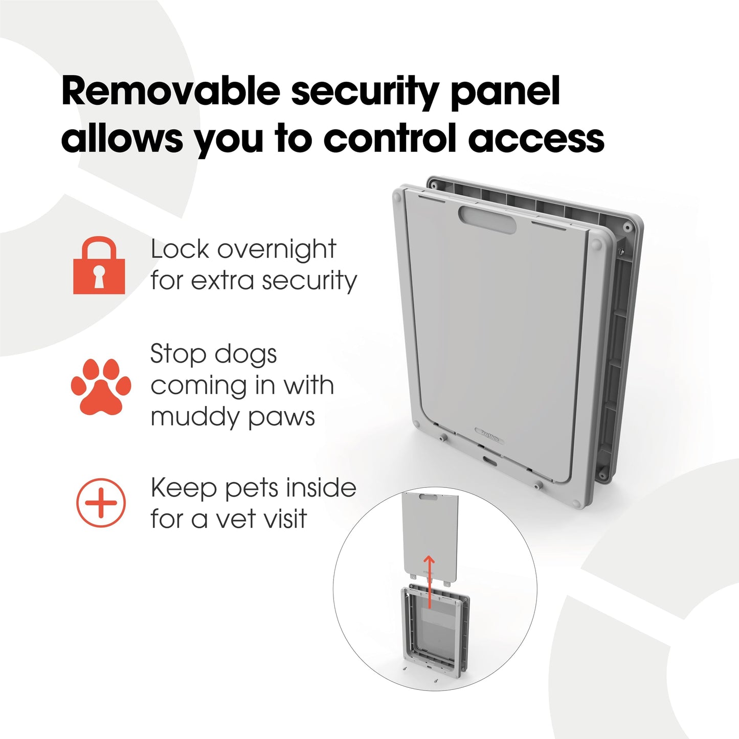 Dog Mate Lockable Medium Dog Door (215) - Flap for Medium Dogs and Large Cats, for UPVC, wall and wood, Securely Designed for your Pets, White