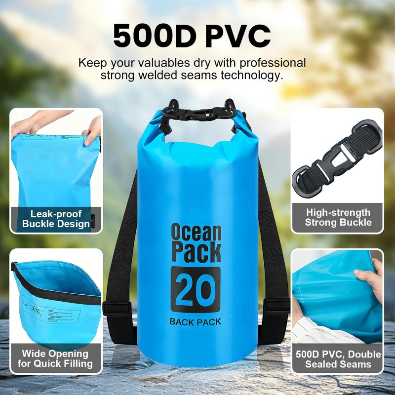 eutopic Waterproof Dry Bag – Roll Top Dry Storage Bag Backpack for Women & Men, Perfect for Kayaking, Boating, Swimming, Camping, Hiking, Backpacking & Beach (20L)