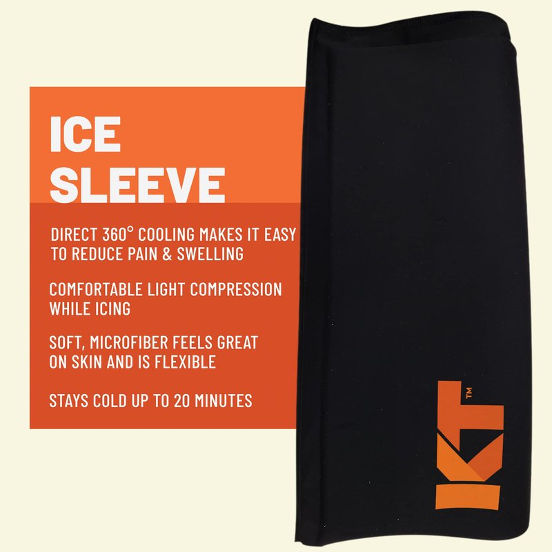 KT Recovery+ Ice Sleeve, Cold Therapy and Flexible Compression Sleeve for Sore Muscles and Joints, Large/Extra Large