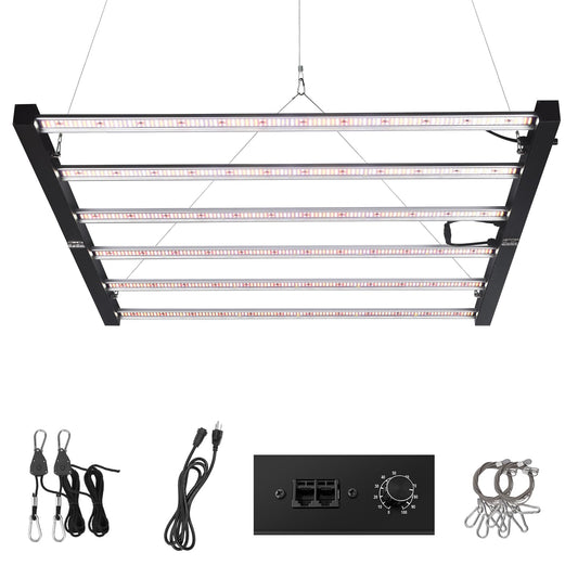SZHLUX 720W LED Grow Light, Dimmable Full Spectrum Grow Lamp, Foldable 6-Bar Plant Growing Light for Indoor Plants, High PPFD Grow Lights for Hydroponic Greenhouse Veg Bloom