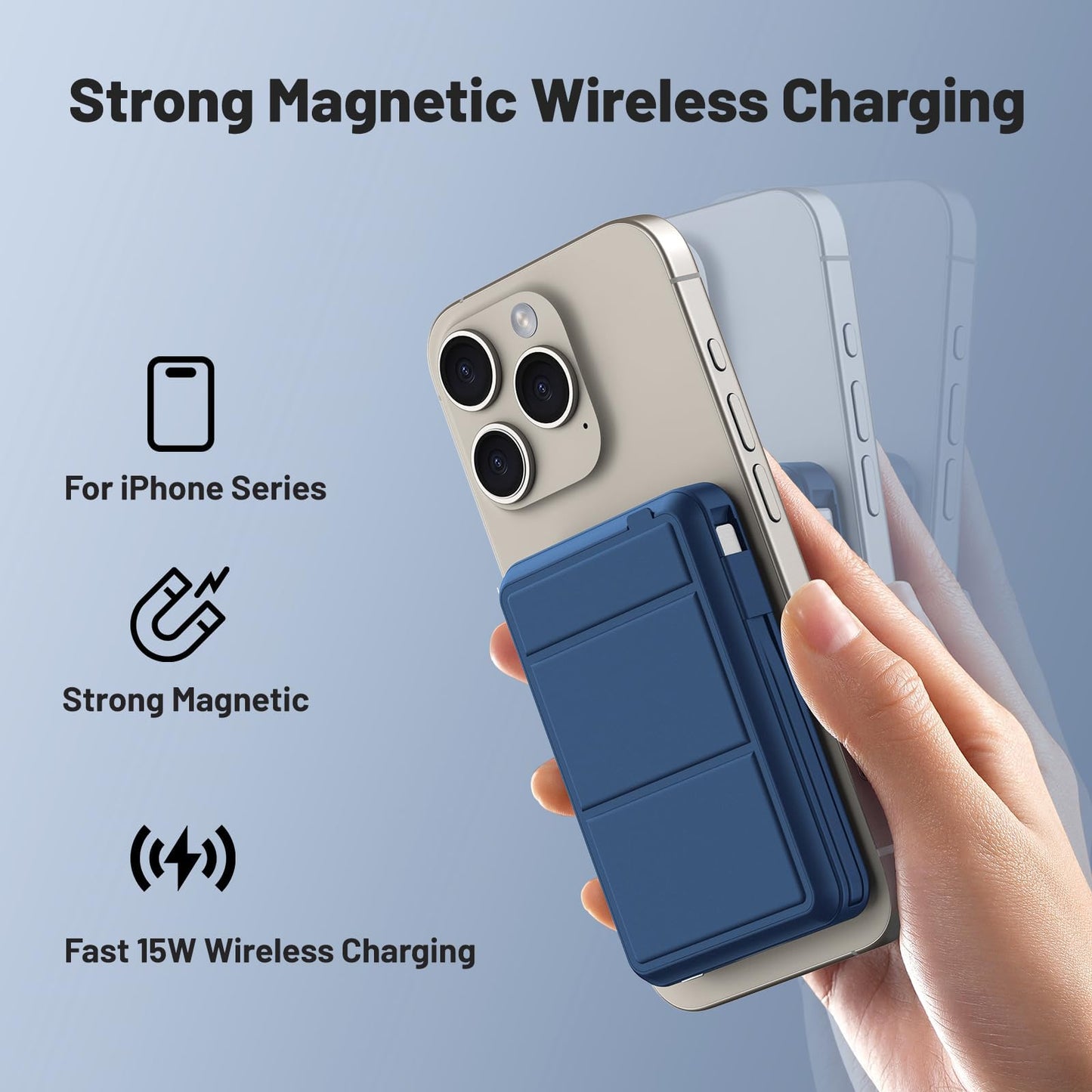Azmuth for Magsafe Battery Pack, 10000mAh Magnetic Power Bank 22.5W PD Fast Charging with LED Display Wireless Portable Charger for Magsafe with Stand for iPhone 17/16/15/14/13/12/Pro/Pro Max