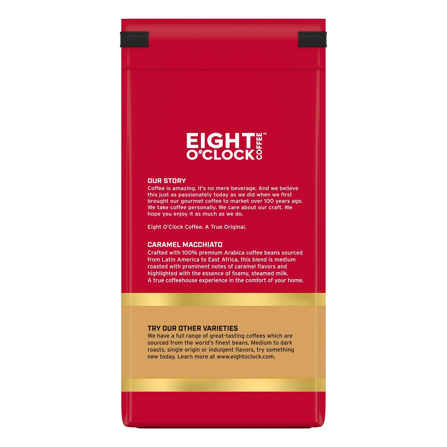 Eight O'Clock Coffee Caramel Macchiato Ground Coffee, Medium Roast, 11 Ounce (Pack of 1) - Caramel, Creamy, Smooth