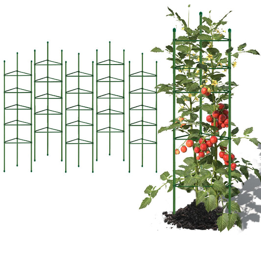 G-LEAF 6 Pack 6ft Tomato Cage for Garden Plant Support, Garden Stakes Tomato Cage, Tomato Cages Plant Stakes for Climbing Plants