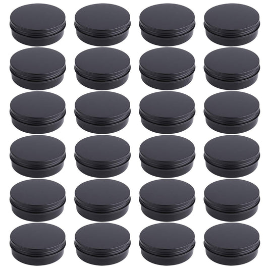 Foraineam 24 Pack 4 oz Screw Lid Round Tins Aluminum Empty Tins Metal Storage Tin Jars Spice Containers Travel Tin Cans