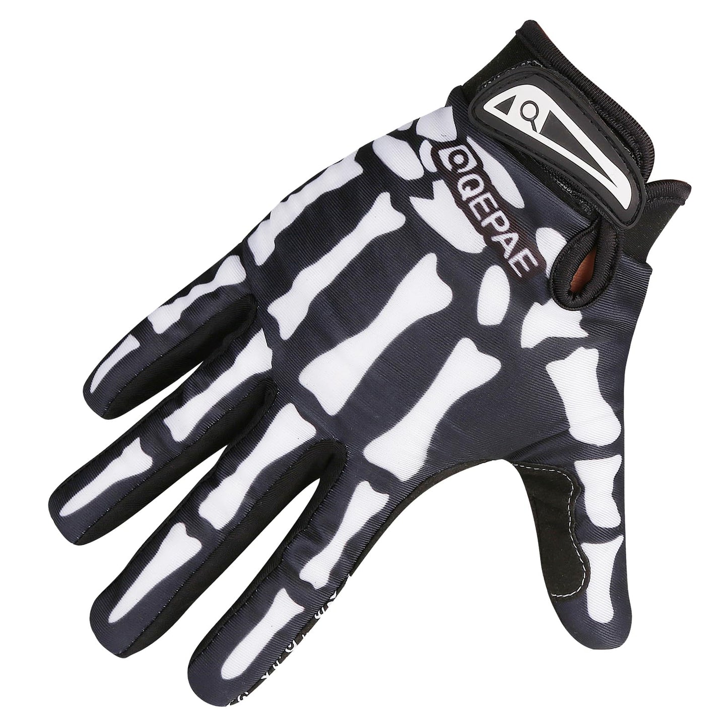 TRIWONDER Skeleton Gloves Cycling Gloves Skull Gloves for Men Women Kids for Bike Bicycle Motorcycles Sports Workout Riding Halloween Breathable Shock-Absorbing (Black - Full Finger, L)