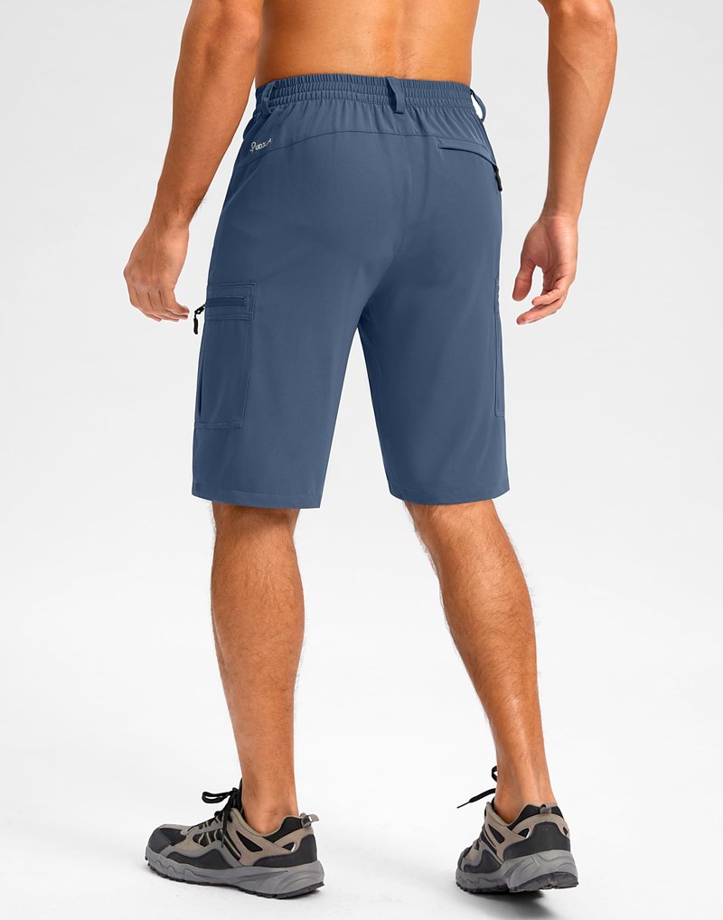 Pudolla Men's Hiking Shorts 11" Lightweight Cargo Work Shorts for Men Summer Travel Golf Casual Outdoor with 5 Pockets(Dark Navy 3X-Large)