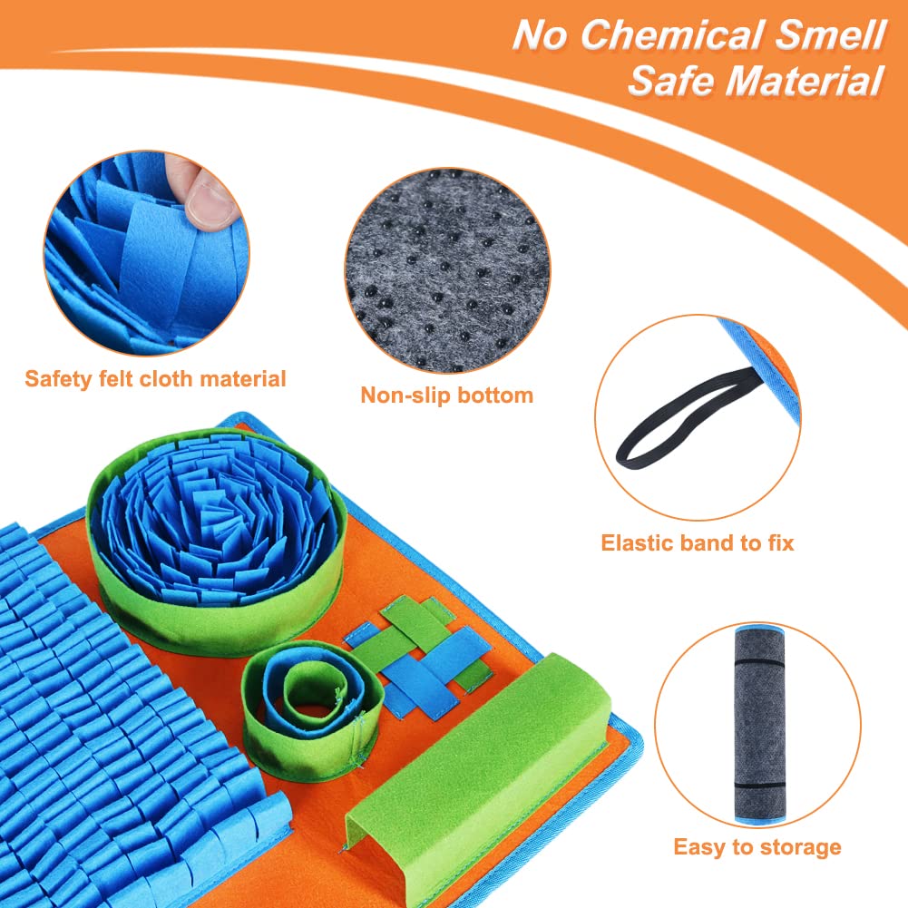 Vivifying Snuffle Mat for Dogs, Interactive Feeding Game for Boredom and Mental Stimulation, Dog Feeding Mat Encourages Natural Foraging Skills and Slow Eating