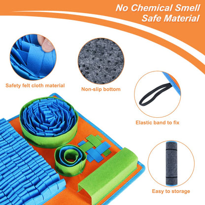 Vivifying Snuffle Mat for Dogs, Interactive Feeding Game for Boredom and Mental Stimulation, Dog Feeding Mat Encourages Natural Foraging Skills and Slow Eating