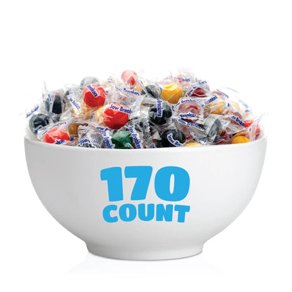 Jaw Breakers - 2 Pound Bulk Pack (About 170 Count) - Assorted Fruit Hard Candy - Individually Wrapped Halloween Candy - Lemon, Lime, Cherry, Orange, and Grape