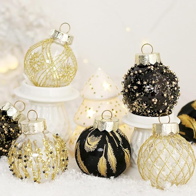 25Pcs Christmas Ornaments Sets 2.36” Christmas Ball Ornaments Christmas Tree Ornaments Shatterproof Xmas Balls Bulbs for Holiday Wedding Party Christmas Tree Decoration(Blue Gold)