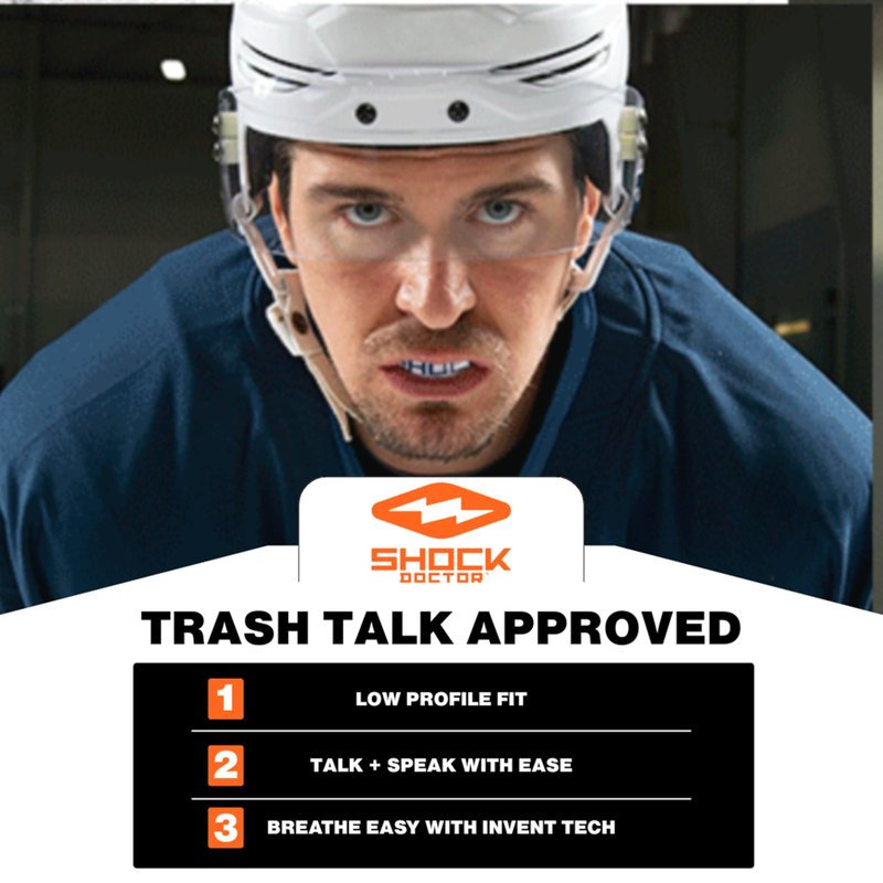Shock Doctor Mouth Guard - Sports Mouth Guard for Football Mouth Guards, Breathable Low Profile Custom Fit for Basketball, Lacrosse, Hockey & More