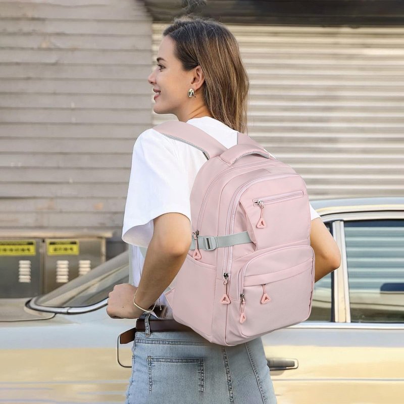 GAEKEAO Everyday Backpack for Women Lightweight Casual Daypack Travel Backpacks for Work College Hiking Camping Commute Pink