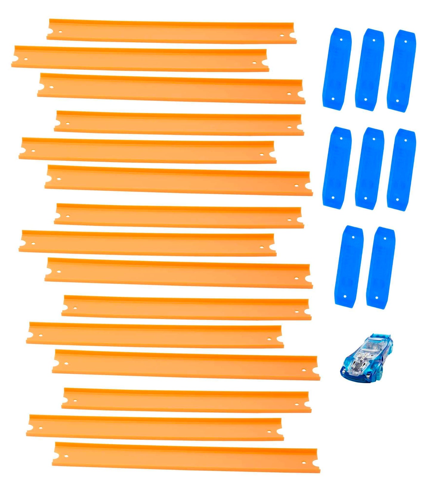 Hot Wheels Track Builder Straight track with Car, Track and track connectors, connect with other Hot Wheels toys, BHT77