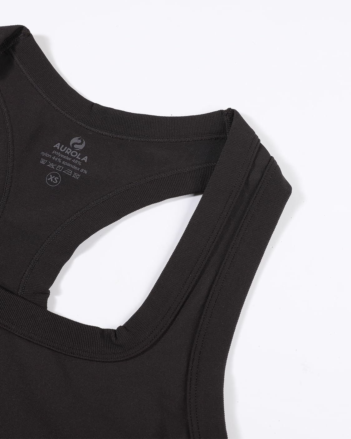 AUROLA Essentials Seamless Sleeveless Raceback Top,Women Subtle Marl Workout Square Neck Fitted Tank,Seal Brown,M