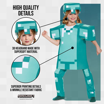 Armor Deluxe Minecraft Costume, Blue, Small (4-6)