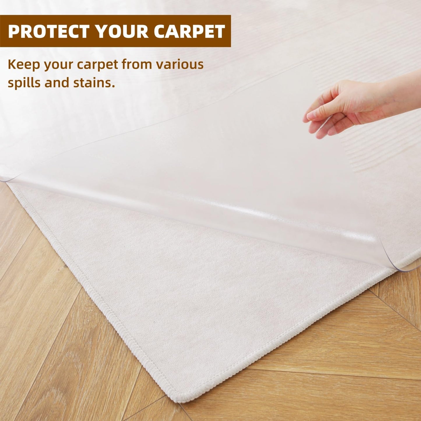 Royhom Clear Chair mat for Hardwood Floor 30 x 48 Inches, Clear Floor Mat for Rolling Chairs, Desk Hard Surface Pad, Waterproof Rectangle Protector Pad