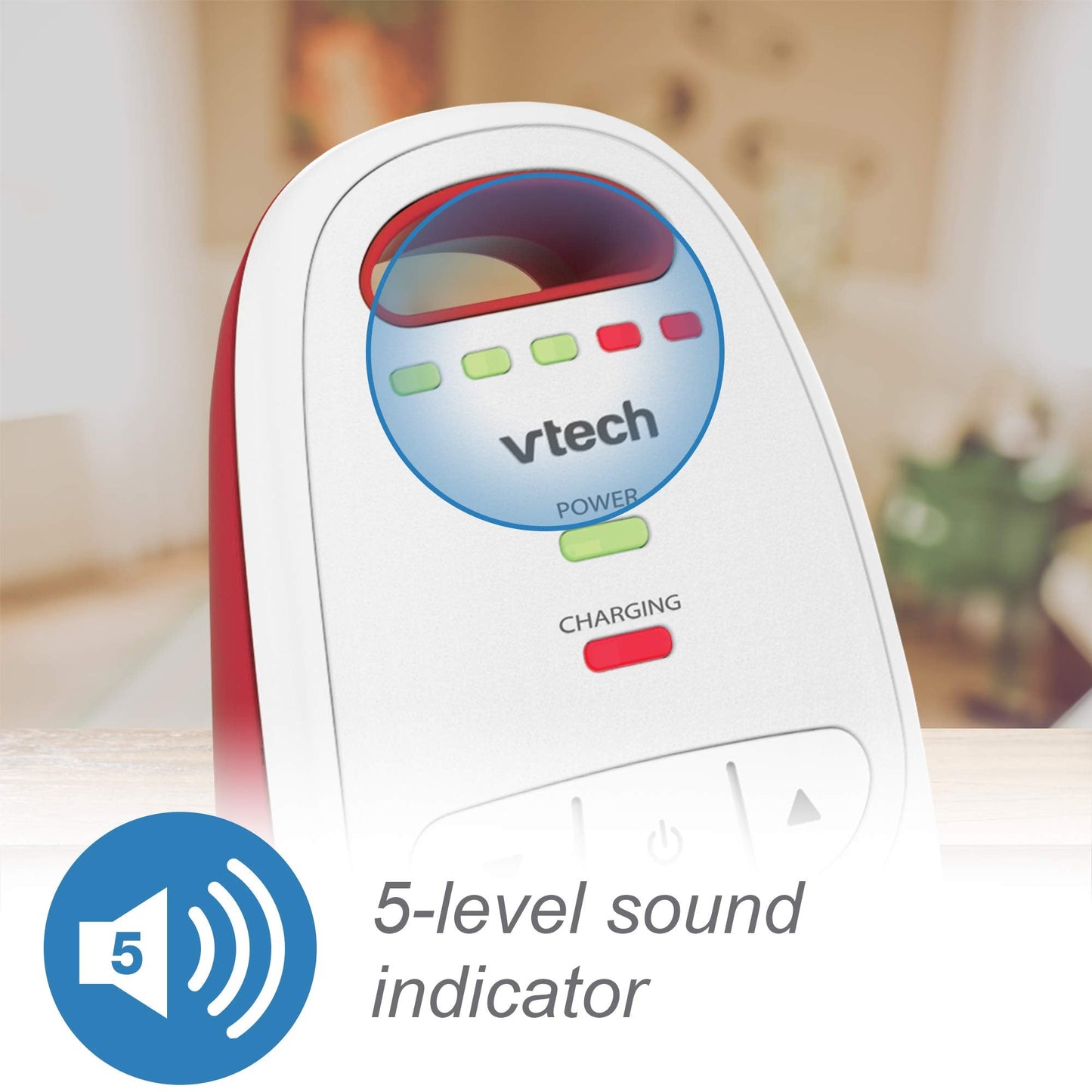 VTech BM1000 Digital Audio Baby Monitor, Parent Unit with Rechargeable Battery, Long Range, Digital Wireless Transmission, Baby Monitor with Crystal-Clear Sound, Plug & Play, Sound Indicator & Alerts