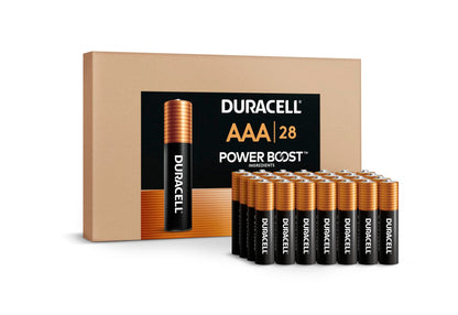 Duracell Coppertop AAA Batteries with Power Boost Ingredients, Triple A Batteries, 28 Count (Pack of 1), Re-closable Pack for Quick Access and Organized Storage, Alkaline AAA Battery
