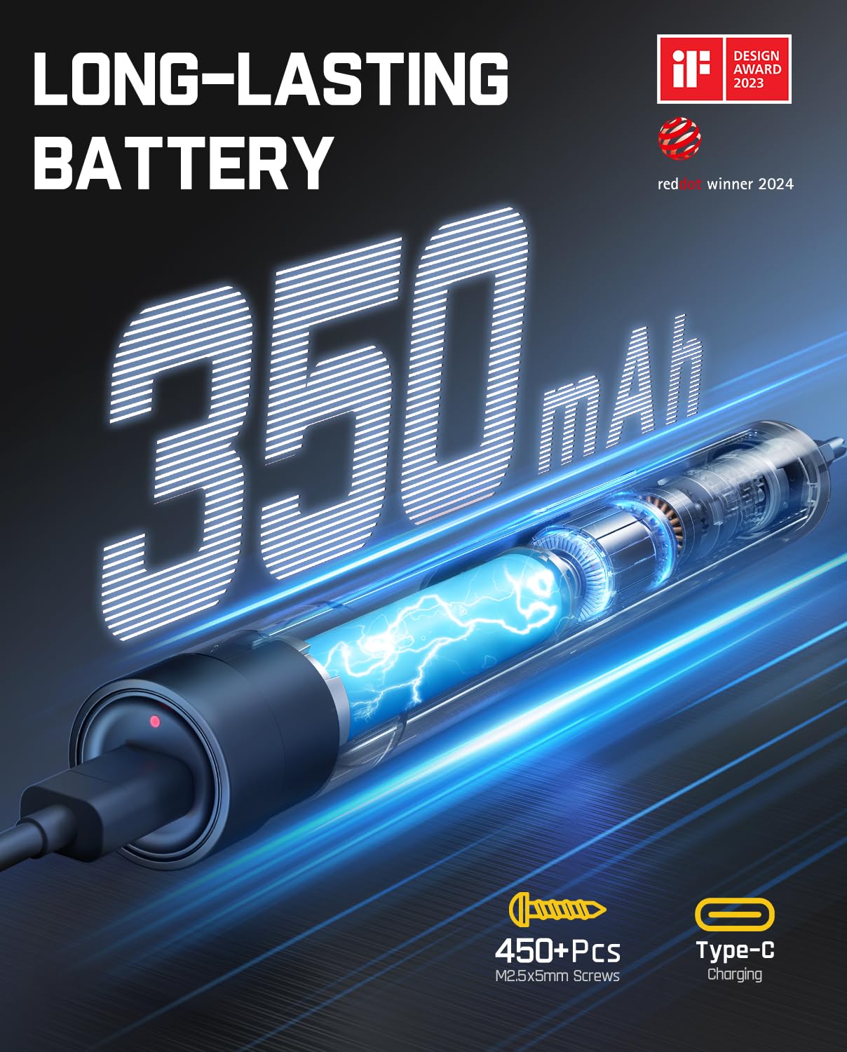 Fanttik E1 Max 3.7V Electric Screwdriver, Mini Precision Screwdriver Set, 50 Magnetic Bits, Magnetic Storage, 5/32‘’Hex, Repair Tool Kit for Electronics Phone Camera Laptop Watch (Grey)