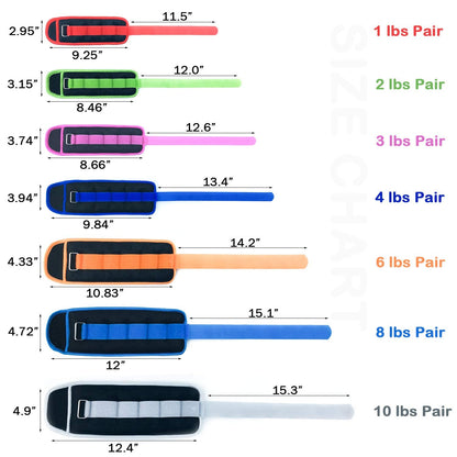 Ankle/Wrist Weights for Women, Men, Kids - Arm Leg Weights Set with Adjustable Strap - Running, Jogging, Gymnastic, Physical Therapy, Fitness - Choice of 1 lb 2 lbs 3 lbs 4 lbs 6 lbs 8 lbs 10 lbs