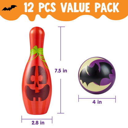 JOYIN Halloween Foam Bowling Set for Kids Toys Party Supplies, Get-Together Party, Game Day Events, Indoor Outdoor Toy Game with 10 Pins & 2 Balls Fun Sports Games, Birthday Parties