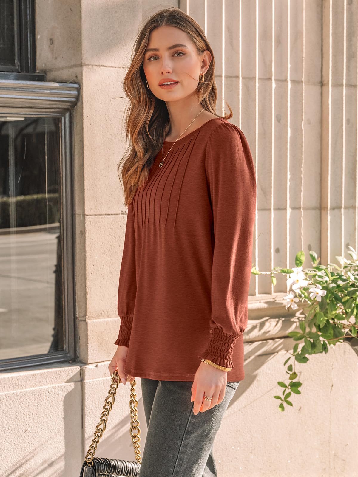 AUTOMET Long Sleeve Shirts Women fall fashion 2025 Business Casual Top Trendy Dressy Blouse Cute Work Old Money Peplum Babydoll Tee T Tshirt Ladies Tunic Clothes Teacher School Outfit Western Clothing