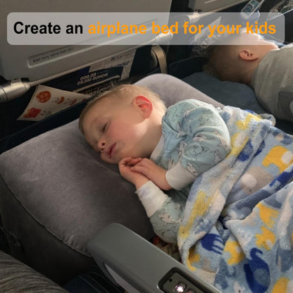 Maliton Airplane Footrest, Inflatable Foot Rest for Kids, Adjustable Height Travel Pillow On Airplanes, Cars, Travel, Office, Toddler Airplane Travel Essentials (Grey, 1 Pack)