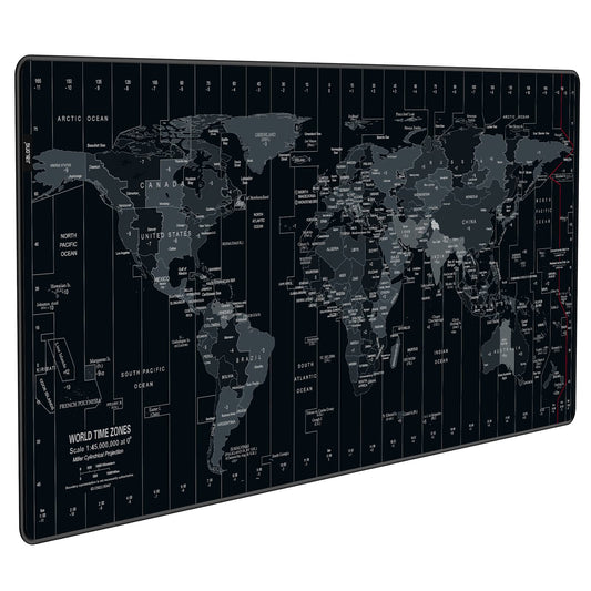 JIALONG Large Gaming Mouse Pad Desk Mat Extended Mousepad with Non-Slip Keyboard Pad for Laptop, Computer and PC - 35.4 x 15.7 inches Black World Map