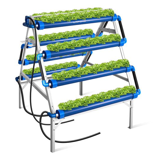 GENORTH A-Type Hydroponics Growing System Kit for Vegetables,Fruits and Herbs,72 Plant Sites and Food-Grade PVC-U Pipes,Suitable for Indoor and Outdoor,New
