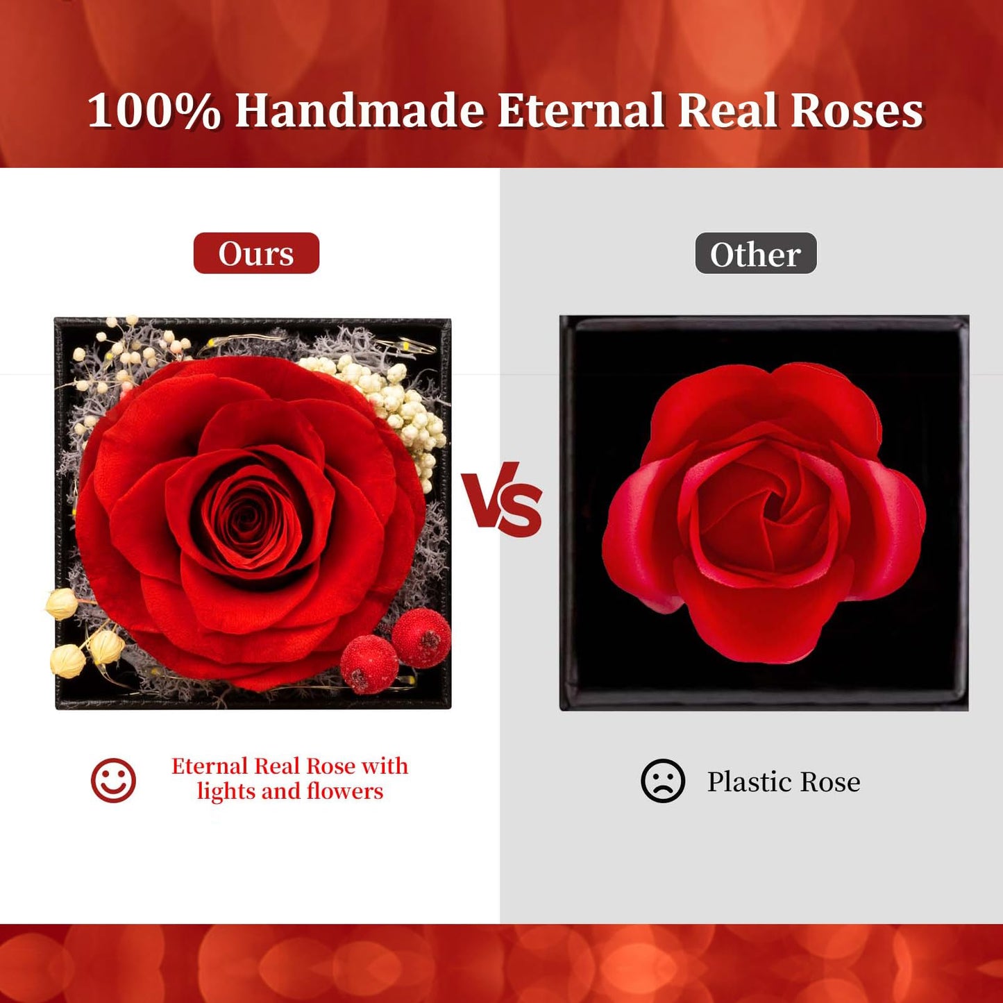 BNWXOY Preserved Red Real Rose with I Love You Necklace -Eternal Flowers Rose Birthday Gifts for Women Mom Grandma Wife Girlfriend Christmas Anniversary Romantic Gifts for Her