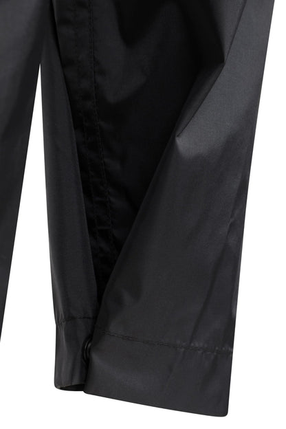Mountain Warehouse Pakka Kids Waterproof Over Trousers - Taped Seams Rain Pants, Lightweight, Rip-Stop, Packaway Bag - for Autumn Winter, Walking, Travelling Black Kids Size 11-12 Years